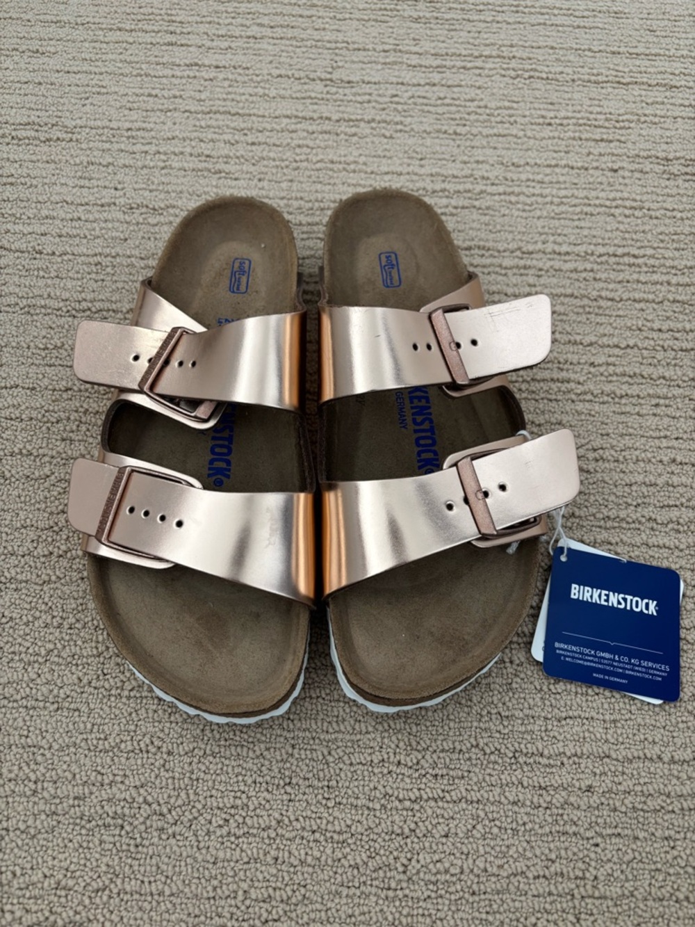 Birkenstock Arizona Soft Footbed Leather Metallic Copper